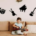thumbnail image 5 of 4 Pcs Musical Instruments Wall Art, Wooden Piano Violin French Horn Guitar Art Wall Decor Black Jazz Hollow Wall Signs Wooden Hanging Decor Silhouette for Living Room Bedroom Home Wall, 5 of 9