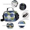 thumbnail image 4 of Insulated Lunch Bag 6L Leak-Proof Lunch Box with Shoulder Strap Multiple Pockets Lunch Tote Blue and Green Roses Pattern, 4 of 9
