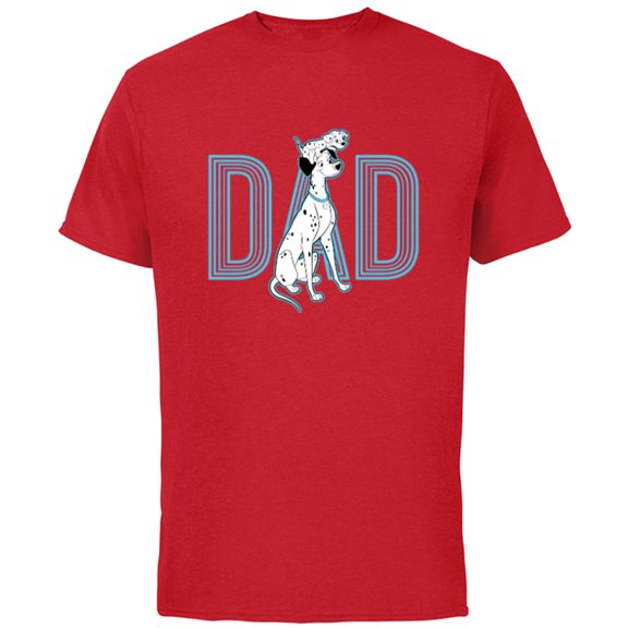 Disney 101 Dalmatians Pongo and Penny Dad - Short Sleeve Cotton T-Shirt for Adults - Customized-Red
