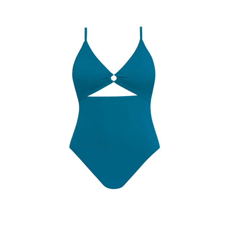 Time and Tru Women's and Plus O Ring One Piece Swimsuit, Sizes S