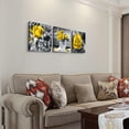 thumbnail image 6 of Canvas Wall Art For Bedroom Wall Decor For Kitchen Living Room Decor Girls Room Wall Decorations Black And White Wall Pictures Artwork Yellow Rose Flowers Canvas Prints Bathroom Home Decor 3 Piece, 6 of 6