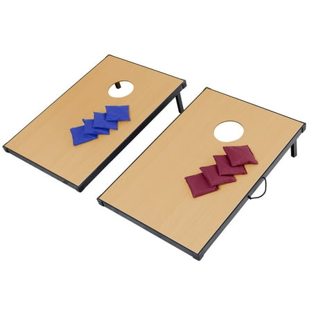 Gymax Foldable Wooden Bean Bag Toss Cornhole Game Set Boards (Best Bean Bag Toss Game)