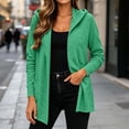 thumbnail image 2 of Edvintorg Long Cardigans for Women Long Sleeve Loose Casual Hooded Open Front Cardigan with Pocket Womens Clothes S-2XL Green, 2 of 8