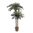 thumbnail image 1 of Nearly Natural 5033 Sago Palm Double Potted Silk Tree, 6-Feet and 4-Feet, Green, 1 of 2