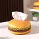 thumbnail image 2 of Caja de pañuelos con forma de hamburguesa, creativa, retro, para sala de estar, decoración divertida para el hogar, regalo de cumpleaños, caja de pañuelos con forma de hamburguesa, mesa de escritorio, 2 of 4