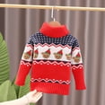 thumbnail image 2 of YDOJG Sweater for Boys Girls Toddler Xmas Child Baby Cute Cartoon Turtleneck Christmas Outfits Tops Red, 2 of 9