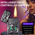 thumbnail image 5 of Black Intelligent Voice Control Electronic Lighter Usb Rechargeable Metal Windproof Lighter With Multiple Ignition Modes For Outdoor Indoor Use Kitchen Bbq Camping Gift For Men, 5 of 5