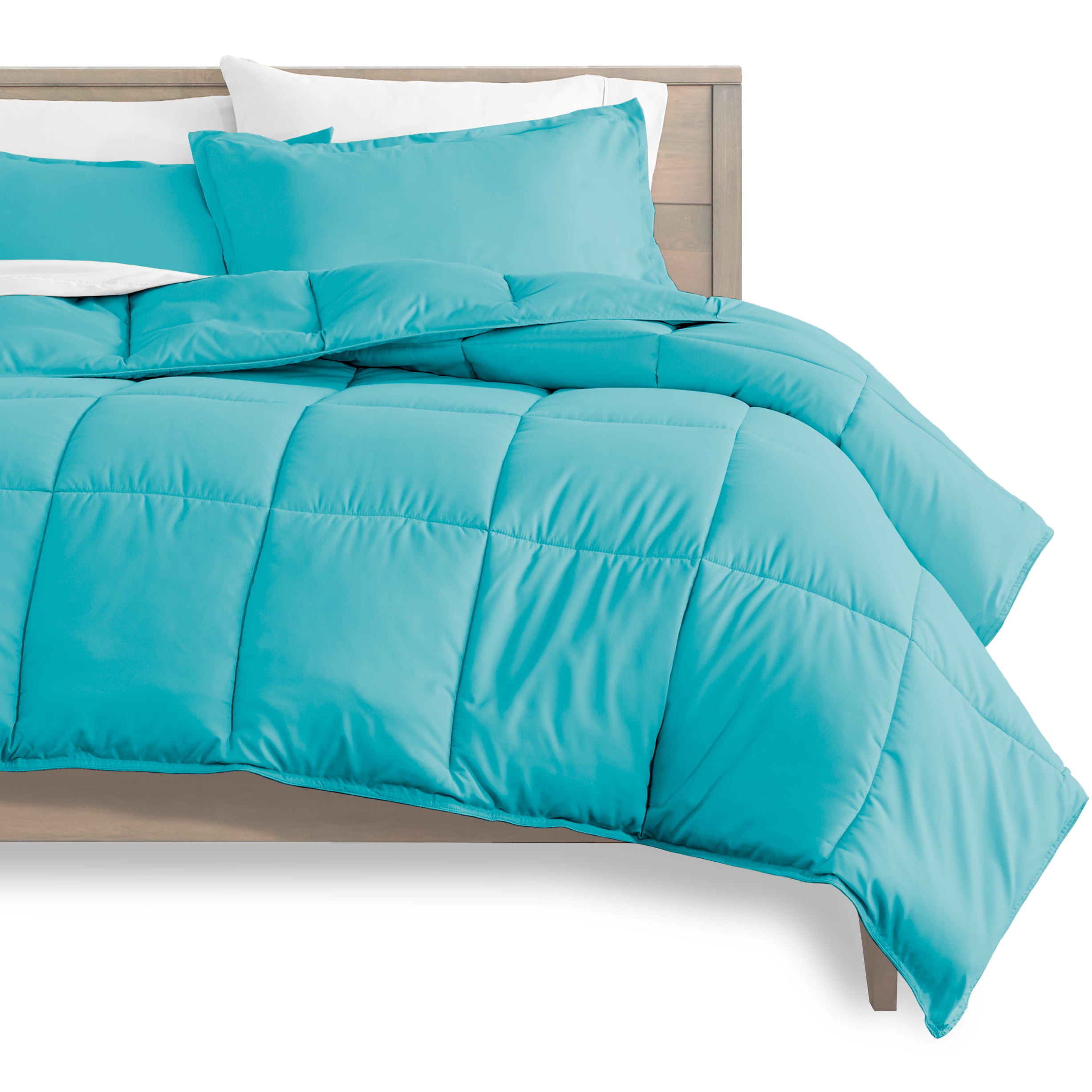 Bare Home Ultra-Soft Goose Down Alternative Comforter Set, Twin/Twin XL, Aqua