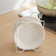 thumbnail image 3 of WRKEKC Clearance Countertop Dish Drainer Rack for Kitchen, Iron Pot Lid Organizer with Hollow Base, Rustproof Plate Drying Rack, 2 Sizes for Utensils Bowls Storage, 3 of 6
