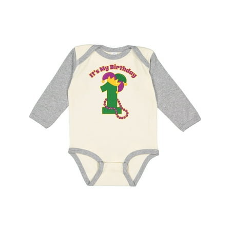 

Inktastic Mardi Gras 1st Birthday Gift Baby Boy or Baby Girl Long Sleeve Bodysuit
