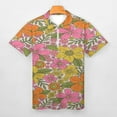 thumbnail image 3 of Retro 70s Hippie Flower Men Zipper T-shirt Summer Casual Short Sleeve T-shirt Top, 3 of 7