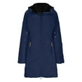 thumbnail image 6 of Zip Up Jacket Sevevn Women's Warm Winter Quilted Jacket Long Fleece Lined Puffer Coat Parka With Hood, 6 of 7