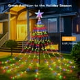 thumbnail image 4 of PMMIPNW Christmas Tree Lights Plug in 180LED, Christmas String Light with Topper Star, Waterfall Xmas Tree Lights with for 6ft - 8ft Tree Wall Decoration (Multicolor), 4 of 8