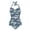 Camo Blue Grey, variant on Retro Floral Lemon Print Women Swimsuits One Piece Bikini Swimwear Halter Bathing Suits with Soft Pad Polyester Beachwear Tummy Control Monokini for Ladies Summer Vacation, 2XL