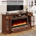 thumbnail image 6 of OKD TV Stand with Fireplace for 80 inch TVs, Farmhouse Entertainment Center with Storage, Reclaimed Barnwood, 6 of 6