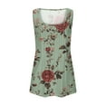 thumbnail image 6 of GERsome Women's Floral Tank Tops Summer Pleated Crewneck Sleeveless Tunic Flowy Loose T-Shirts S-5XL, 6 of 6