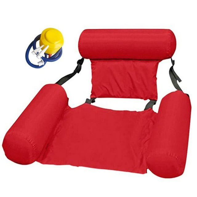 Lit Flottant Gonflable avec Dossier en Rangée, Durable et Portable, Chaise Longue de Loisirs Aquatiques