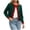 Green, variant on Tqcoqu Women's Contrast Trim Button Down Cardigan,Crew Neck Long Sleeve Short Fit Knit Sweater Jacket