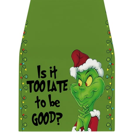 

Hanety Christmas Grinch Decoration Christmas Decorations Grinch Ornaments Grinchmas Table Runner Merry Christmas Whoville Winter Holiday Party Fireplace Kitchen Dining Room Home Decor Christmas Gifts