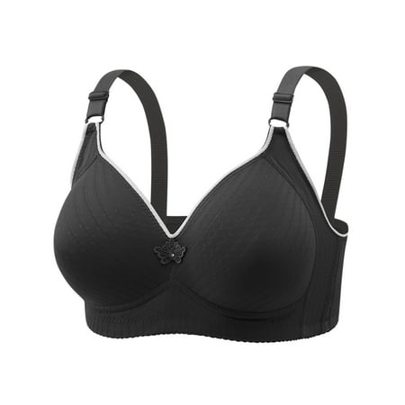 SMihono Sales Womens Push Up Bras Anti-Sagging Lift Up Bra Plunge Wireless Wireless Underwear Comfy Full Coverage Daily Bralette Black 20-22