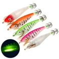 thumbnail image 2 of Graflsoa Leurre Calmar Ventre Rond Phosphorescent avec Tête Rouge, 8 cm, ABS et Nylon, Couleurs Multiples, Comprend 2 Bâtons Lumineux, 2 of 6