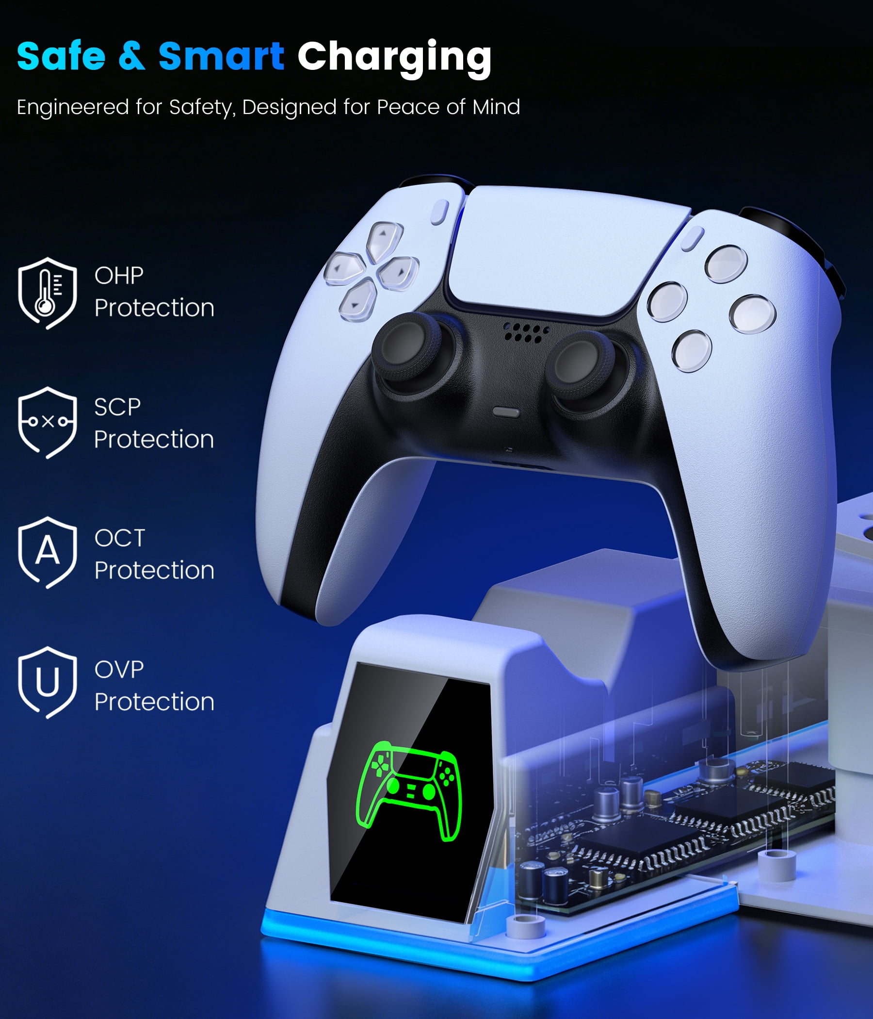 PS5 Stand with Cooling Sation for PS5 Slim/PS5,ESYWEN PS5 Accessories with PS5 Cooling Stand for PS5 Slim/Disc/Digital