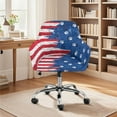 thumbnail image 2 of Xixirimido American Flag and Paws Pattern Swivel Armchair Accent Dining Chair Cover, Stretch Mid-Back Office Desk Chair Slipcover Leisure Arm Chair Protector Soft Covers for Home, 2 of 7