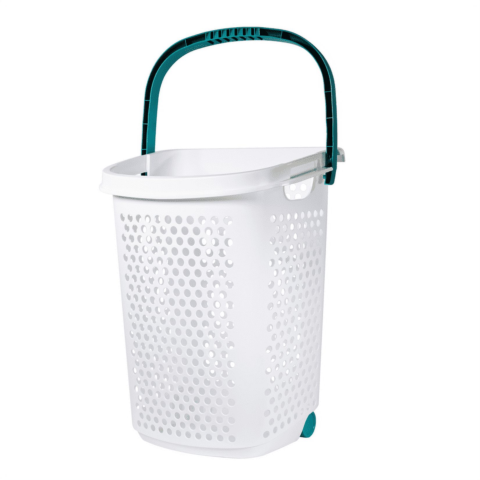 Home Logic 2 Bushel Rolling Laundry Hamper, White photo 8
