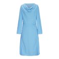 thumbnail image 1 of Gspmoly Robes Grande Taille pour Femmes aux Formes, Mode Femmes Robe Chemise à Col Rond Uni à Manches Longues Taille Haute Robes de Mariage pour Femmes jusqu'à 70 % de Rabais, 1 of 6