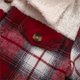 thumbnail image 4 of Gibobby Abrigos de invierno para bebés y niñasNiños pequeños niño bebé niños niñas camisa chaqueta a cuadros manga larga polar solapa botón abajo inviern(Rojo, 5-6 Años), 4 of 5