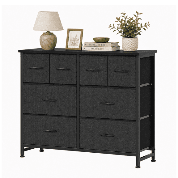 Alvantor Dresser for Bedroom with 8 Drawers, Fabric Dressers Storage Tower with Steel Frame Wood Tabletop, Storage Cabinet, Hallway, Closets