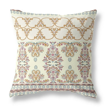 Amrita Sen Designs Amrita Sen Nandini Flowers Faux Suede Throw Pillow 16"x16"