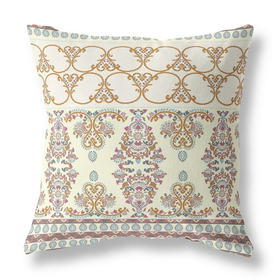 Amrita Sen Designs Amrita Sen Nandini Flowers Faux Suede Throw Pillow 20"x20"