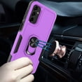thumbnail image 3 of TJS for Samsung Galaxy A14 5G Phone Case, with Tempered Glass Screen Protector, Heavy Duty Rugged Shockproof Metal Ring Magnetic Support Kickstand Full Body Protection Cover for Galaxy A14 5G (Purple), 3 of 6