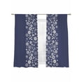thumbnail image 7 of Japanese Sheer Curtains 72 Inch Length 2 Panels Set, Navy Blue Country Flowers Leaves Aesthetic Voile Window Treatment Rod Pocket Curtains Sheers Drapes for Bedroom/Living Room/Kitchen 52"x72"x2, 7 of 7