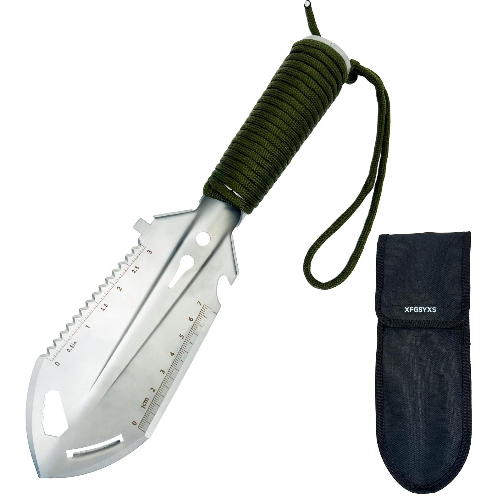 Small Camping Shovel 9 in 1 Mini Hand Shovel Portable Backpacking Trowel Ultralight Compact Multitool for Camping Gardening Outdoor Survival Black
