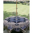 thumbnail image 2 of Outdoor Tablecloth with Umbrella Hole Zipper Retro Ethnic Round Tablecloth 60" Waterproof Outside Table Cloth Southwest Tribal Geometric Patterns Blue Patio Table Cover Tablecloths for Picnic Party, 2 of 8