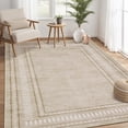 thumbnail image 5 of Garvee 9'x12' Modern Bordered Area Rug Geometric Carpet, Washable Non Slip Rug for Living Room Bedroom Home Decor, Camel, 5 of 10