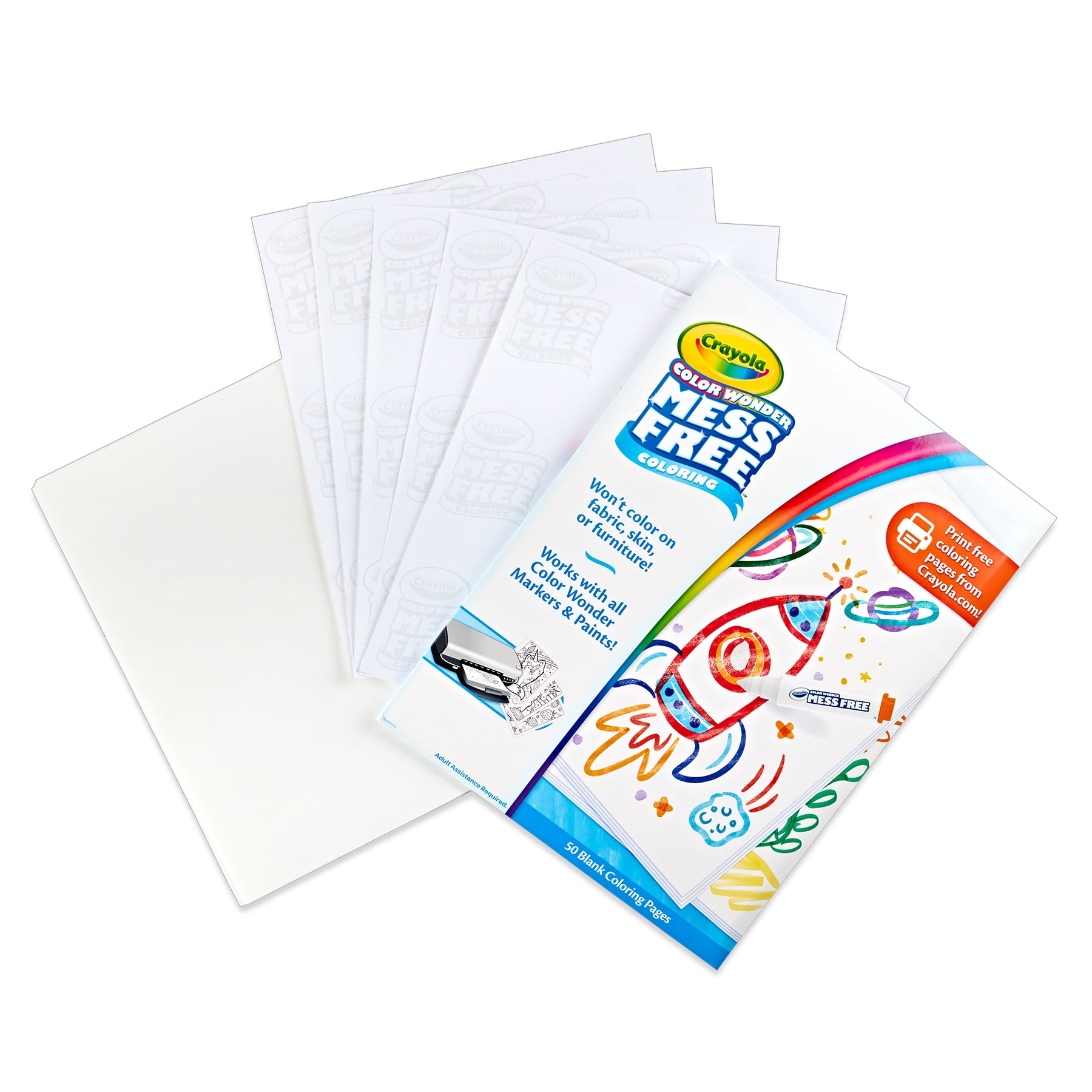 Crayola Color Wonder Blank Coloring Pages, 50 Per Pack, 2 Packs