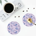 thumbnail image 5 of Pofeuu Winter With Snowflakes Print Leather Coasters Set of 6, Round Cups Mugs Mat Pad for Home Kitchen Heat Resistant Drink Coasters,Round Shape, 5 of 7