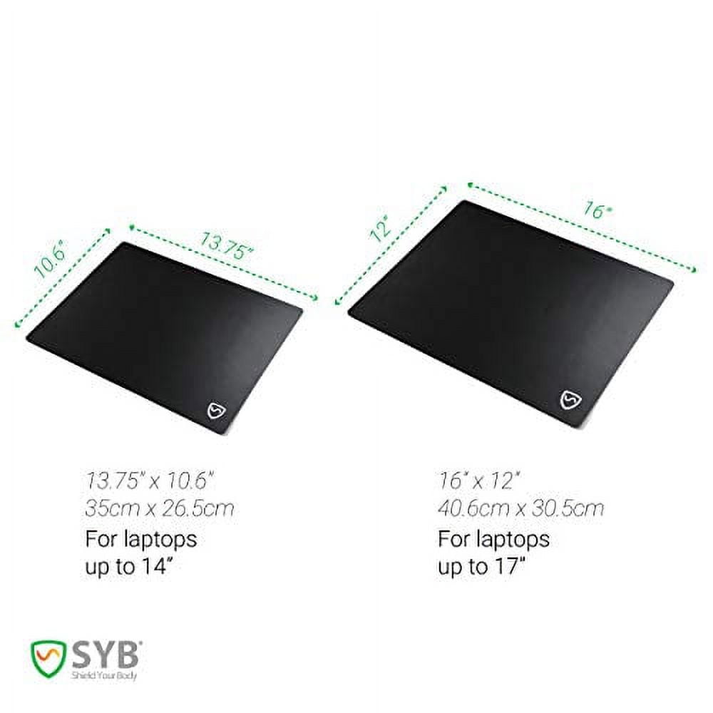 SYB Laptop Pad, EMF Radiation Protection Shield & Heat Blocker for Laptops (14", Jet Black Vegan Leather)