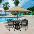 thumbnail image 6 of Cast Aluminum Patio Bistro Sets Outdoor Bistro Table and Chair Set of 2 with Umbrella Hole,3 Piece Patio Set All Weather Bistro Table Set for Garden,Black, 6 of 7