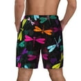 thumbnail image 4 of Balery Colorful Dragonflies Mens Swim Trunks Swim Shorts for Men Quick Dry Inseam Beach Shorts with Compression Liner Pocket-X-Large, 4 of 9