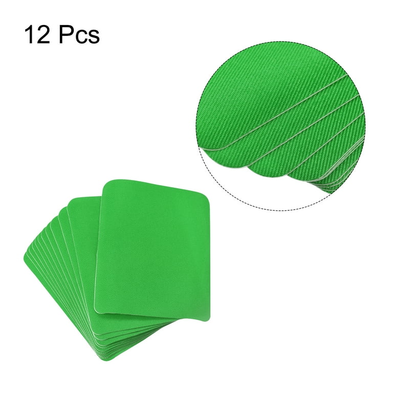 Uxcell Fabric Patch Iron on Patches Fluorescent Green 4.9x3.7 for  Clothes, Pants, Bags Hole Pack of 6 