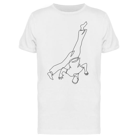 Capoeira Fighter Contour Graphic T-Shirt Men -Image by Shutterstock, Male Small