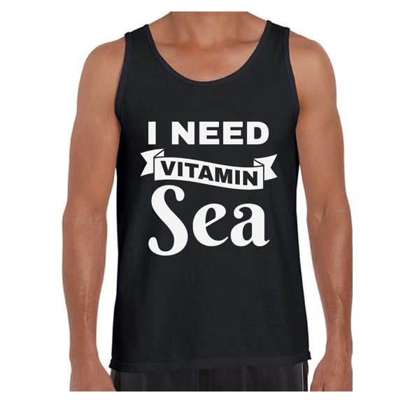 Awkward Styles I Need Vitamin Sea Tank Top Vacation Shirts for Men Summer Beach Tank Summer Workout Clothes Beach Tank for Men Vacay Vibes Muscle Tank Summer Beach Shirt Beach Party Tank Top