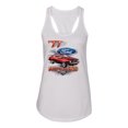 thumbnail image 2 of Wild Bobby, 1977 Ford Motors 77 Mustang Silhouette, Cars and Trucks, Women Racerback Tank Top, White, Large, 2 of 4