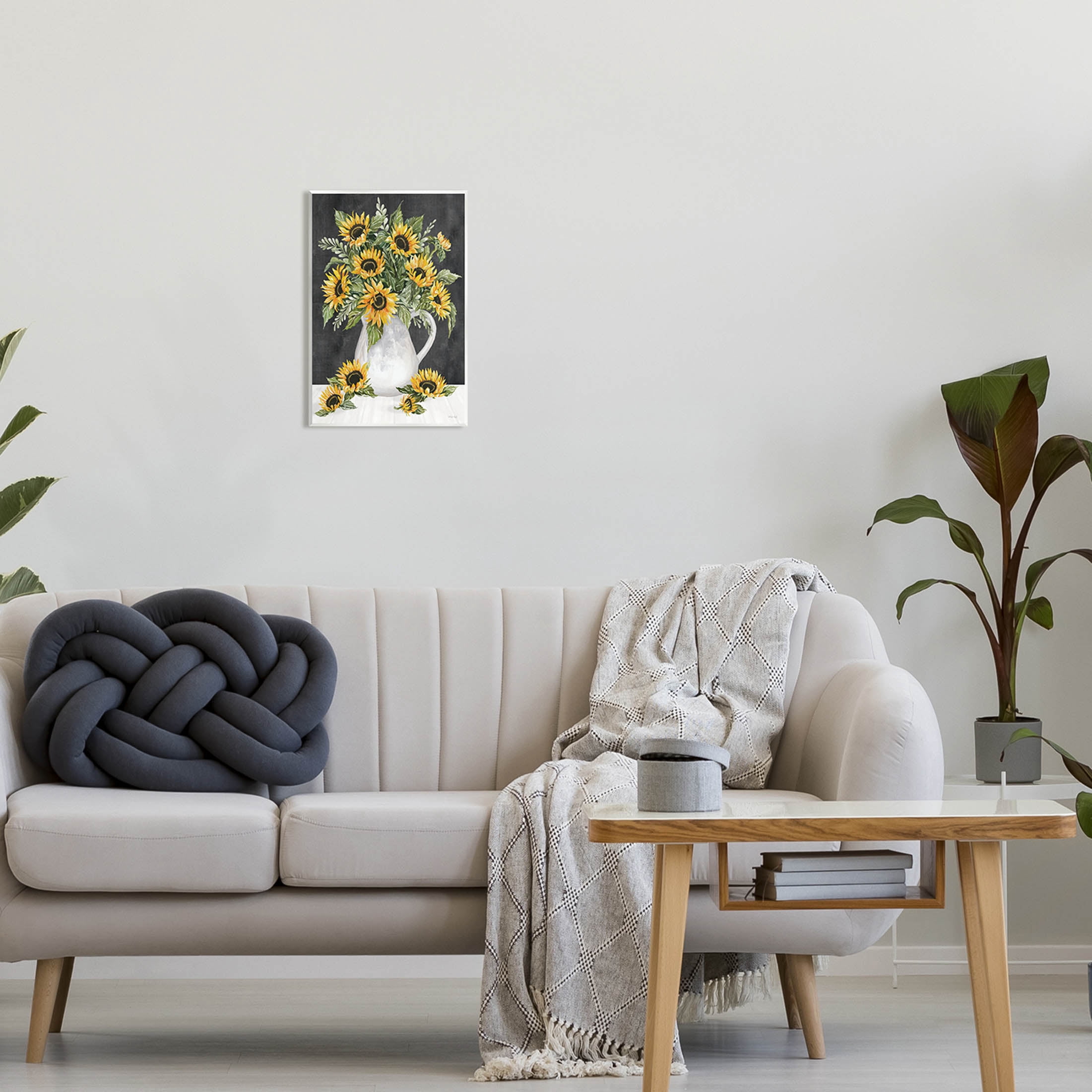 Stupell Industries Country Sunflowers Vase Blossom Petals Graphic Art Unframed Art Print Wall Art, Design by Cindy Jacobs
