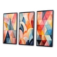 thumbnail image 3 of Designart "Symmetrical Pastels in the World of Hard-Edge V" Abstract Framed Wall Art Set Of 3 - Multi-Color Hard Edge Painting Frame Canvas Set For Living Room Decor, 3 of 7