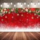 thumbnail image 1 of Fondo de fotografía navideña, fondo de fotografía navideña con copos de nieve de tela de invierno, fondo de fotografía navideño rojo con adornos navideños, 1 of 5